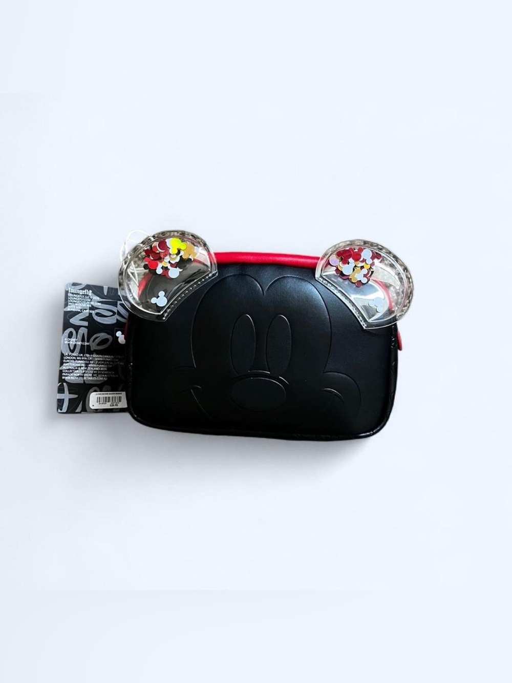 NWT Loungefly Mickey Ear Makeup Bag - Black with Red Trim